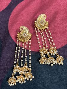 Pearl Golden partywear Earrings