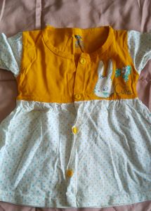 Cute Baby Girl's Yellow Bunny Dress