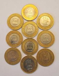 Set Of 10 Ten Rupee Coins