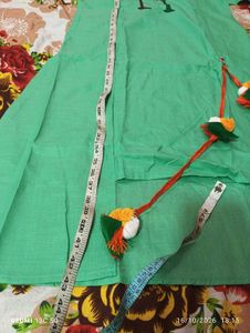 Green Kurta with Tree Print