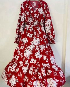 Chic Red Floral Maxi Dress