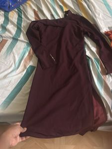 Burgundy Long Sleeve Dress