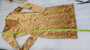 Gold Velvet Mini strechable dress