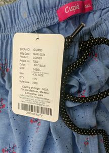Cupid Womens Plus Size Printed Cotton Lounge Pants