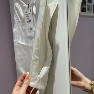 Zara Elegant White Corset Bodysuit