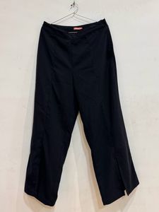 Pantaloons Black Pants With Open Slit