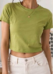 fitted green crop top