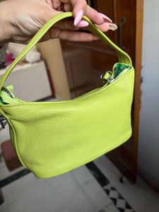 Lime Green Leather Shoulder Bag