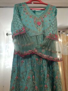 Satin Silk Pakistani embroidery Gown