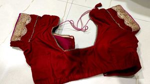 Velvet Blouse Burgundy Colour