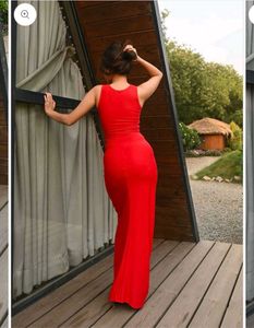 Stunning Red brynne drape dress