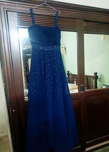 Elegant Navy Blue Embellished Gown
