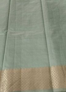 Elegant Light Green Saree with Golden Border