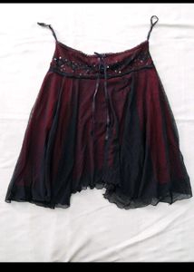 Crimson Sequin detail romantic gothic/grunge skirt