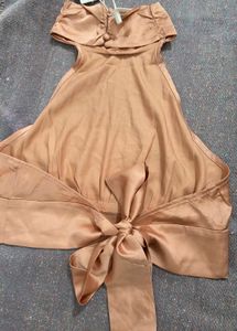 Satin Halter Top with Bow Back