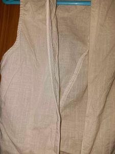 Beige Linen Ethnic Dress
