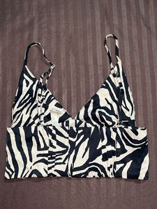ZARA Stylish Zebra Print Crop Top