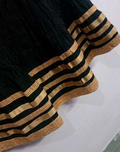 Elegant Black Ethnic Skirt