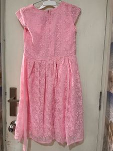 Adorable Pink Embroidered Dress with Bow