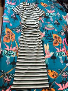 Striped Bodycon Midi Dress