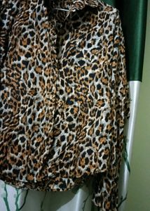 Leopard Print Button-Up Shirt