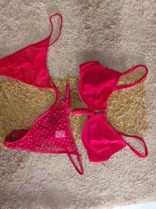 Hot Pink Polka Dot Lingerie Set