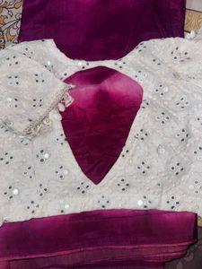 Vibrant Pink Tie-Dye Saree with mirror blouse
