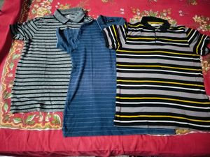 Men's Striped Polo T-Shirts (Set of 3)