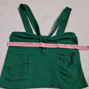 Y2k Emerald Keyhole Halter Crop Top