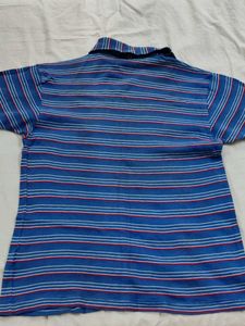 Men's Striped Zip Polo T-Shirt