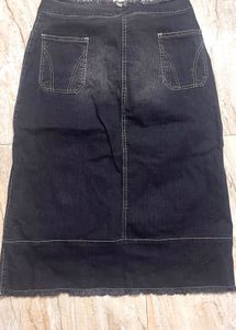 Dark Wash Denim Maxi Skirt