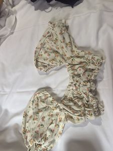 Floral Puff Sleeve Crop Top