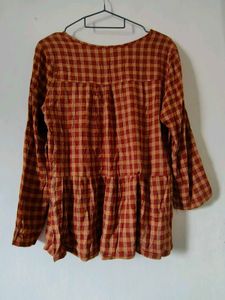 Gingham Check Tunic Top