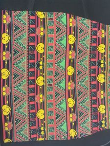 UNUSED Mini Skirt - Funky Smiley Graphic