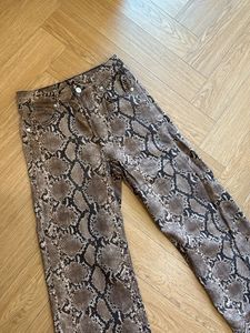 Snake Print High-Waisted Jeans