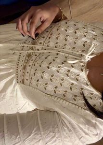 Elegant White Embroidered Gown