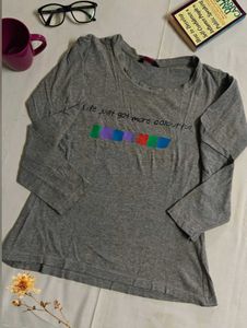 Grey "Life just got more colourful" T-shirt