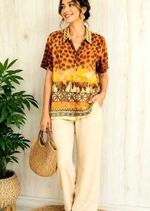 Printed Short Sleeve Shirt Size-44