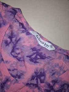 Pink &amp; Purple Tie-Dye Kurta