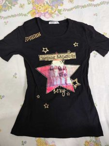 Black "Super Models" Graphic T-Shirt