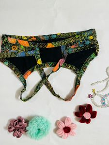 Vibrant Butterfly Print Bikini Top
