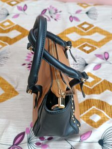 Stylish Two-Tone Satchel