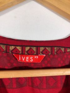 Black&amp;Red Printed Kurta(Women’s)