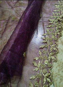 Designer Embroidered Purple dupatta