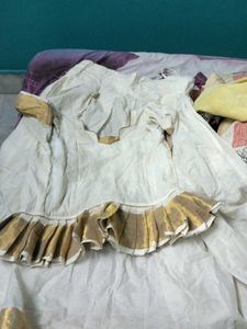 Elegant White & Gold Lehenga Choli Set