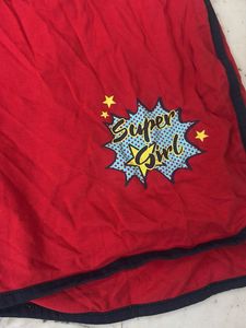 Red "Super Girl" Shorts