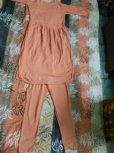 Peach Kurta Set with Pants