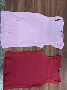 Set of 2 Ribbed Tank Tops