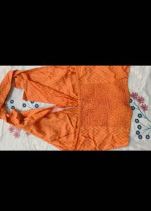 Orange Halter Neck Crop Top