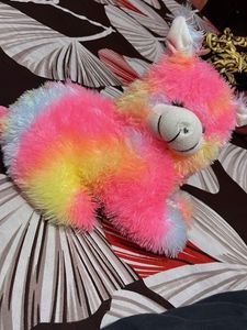 Fluffy Rainbow Cat Plush Toy